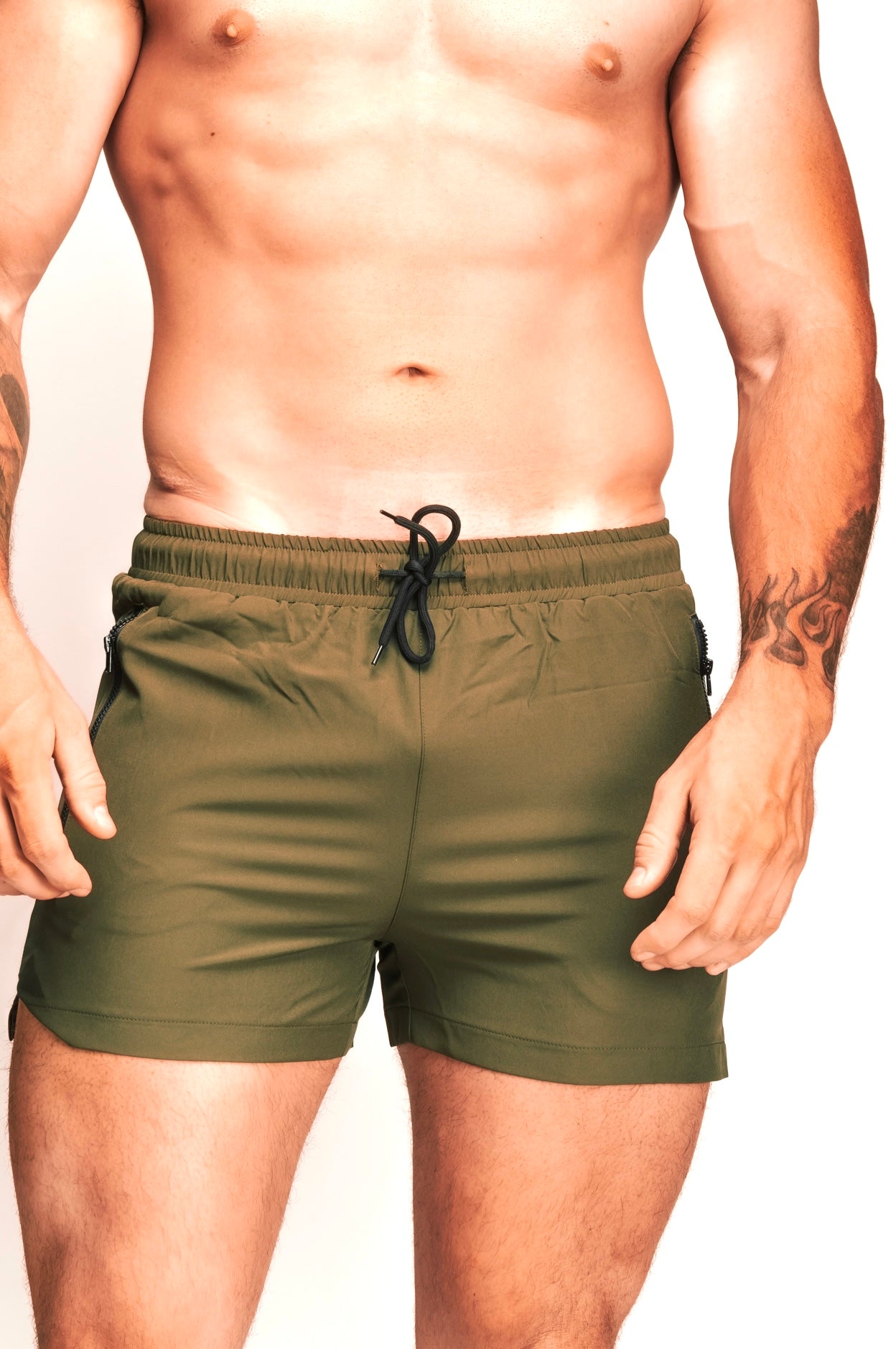 Mens shorts activewear Zipper Shorts