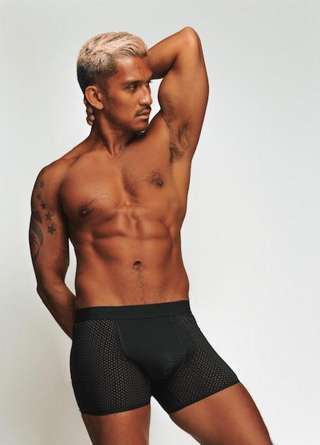 Men's Mesh Boxers with Interchangeable Pads